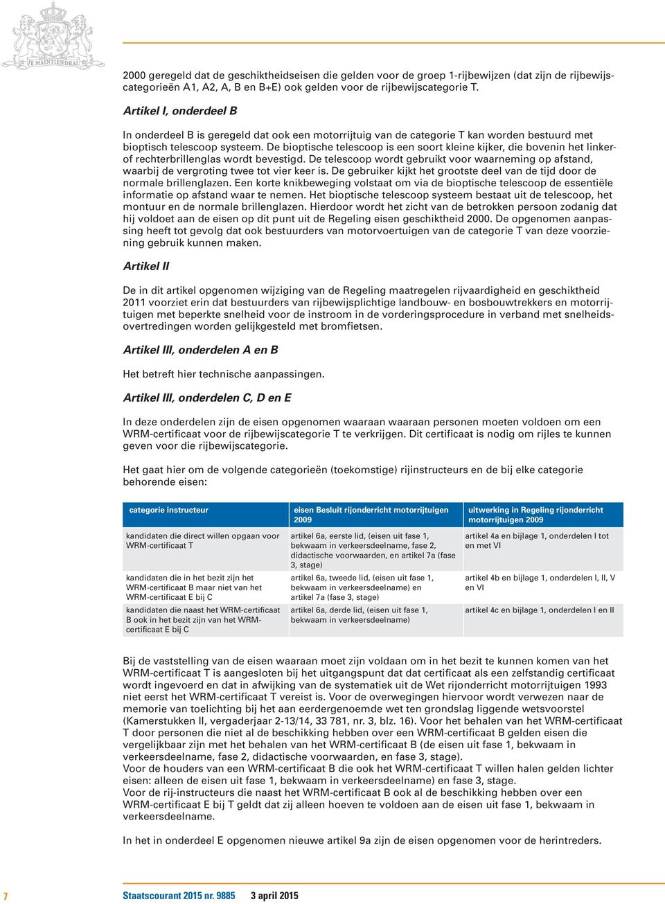 De bioptische telescoop is een soort kleine kijker, die bovenin het linkerof rechterbrillenglas wordt bevestigd.