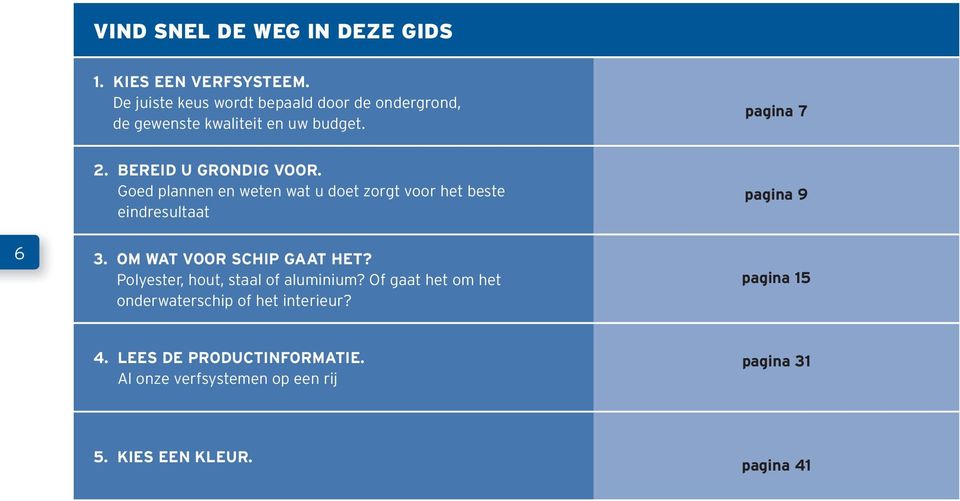 Goed plannen en weten wat u doet zorgt voor het beste eindresultaat 3. OM WAT VOOR SCHIP GAAT HET?