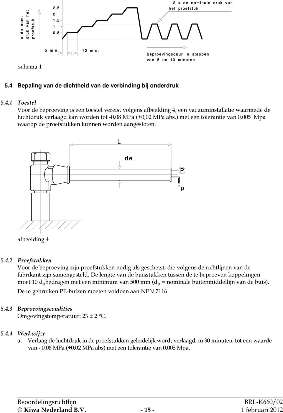 5.4.2 Proefstukken Voor de beproeving zijn proefstukken nodig als geschetst, die volgens de richtlijnen van de fabrikant zijn samengesteld.