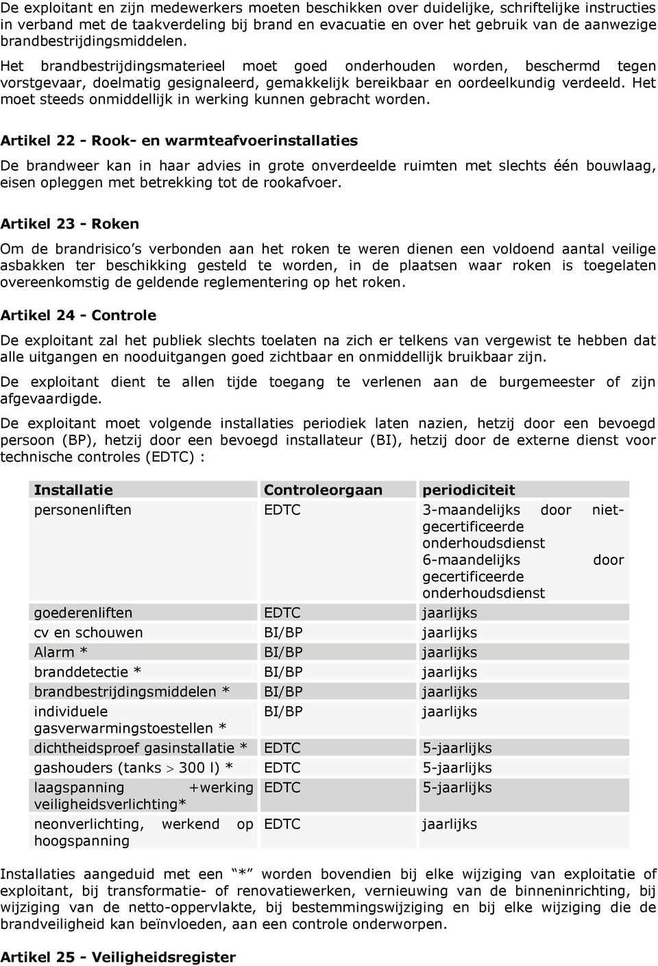 Het moet steeds onmiddellijk in werking kunnen gebracht worden.