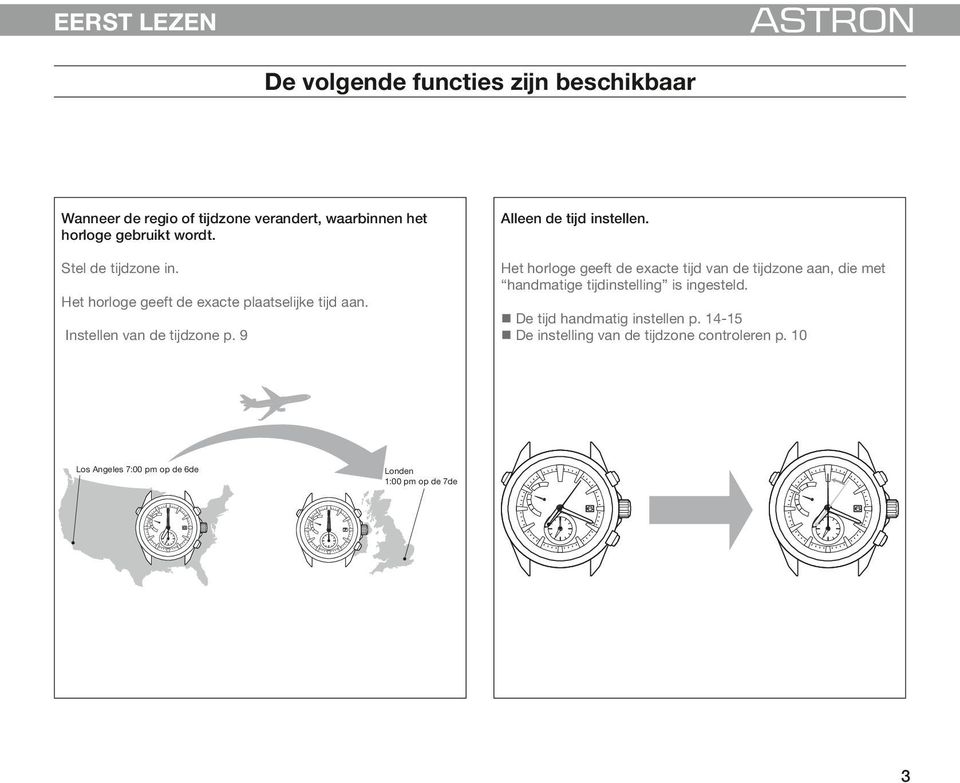 9 Alleen de tĳd instellen.