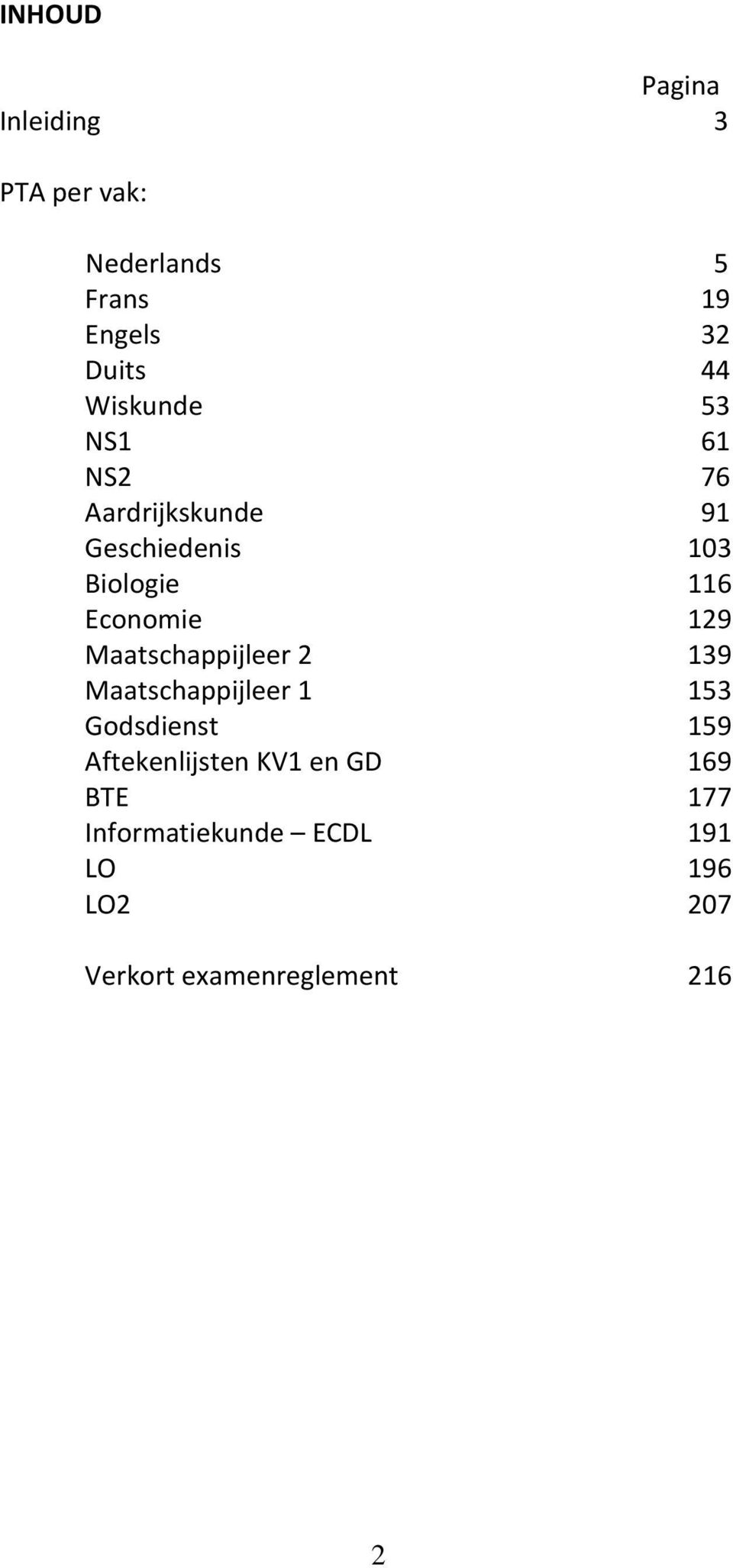 129 Maatschappijleer 2 139 Maatschappijleer 1 153 Godsdienst 159 Aftekenlijsten KV1