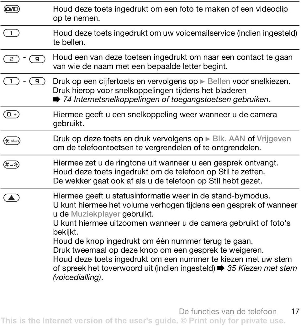 Druk hierop voor snelkoppelingen tijdens het bladeren % 74 Internetsnelkoppelingen of toegangstoetsen gebruiken. Hiermee geeft u een snelkoppeling weer wanneer u de camera gebruikt.