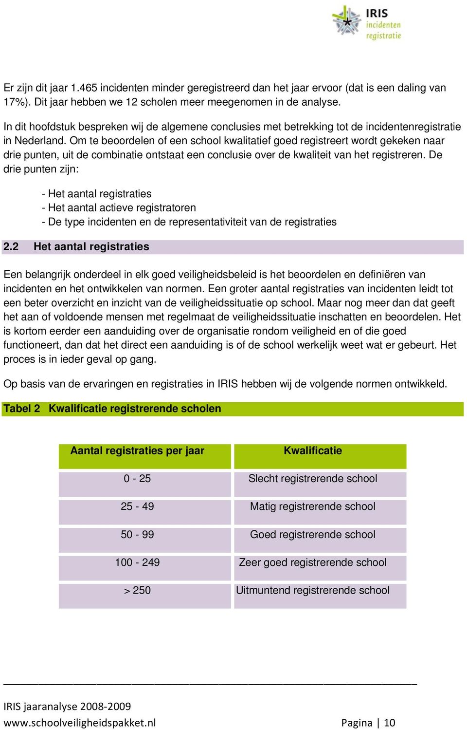Om te beoordelen of een school kwalitatief goed registreert wordt gekeken naar drie punten, uit de combinatie ontstaat een conclusie over de kwaliteit van het registreren.