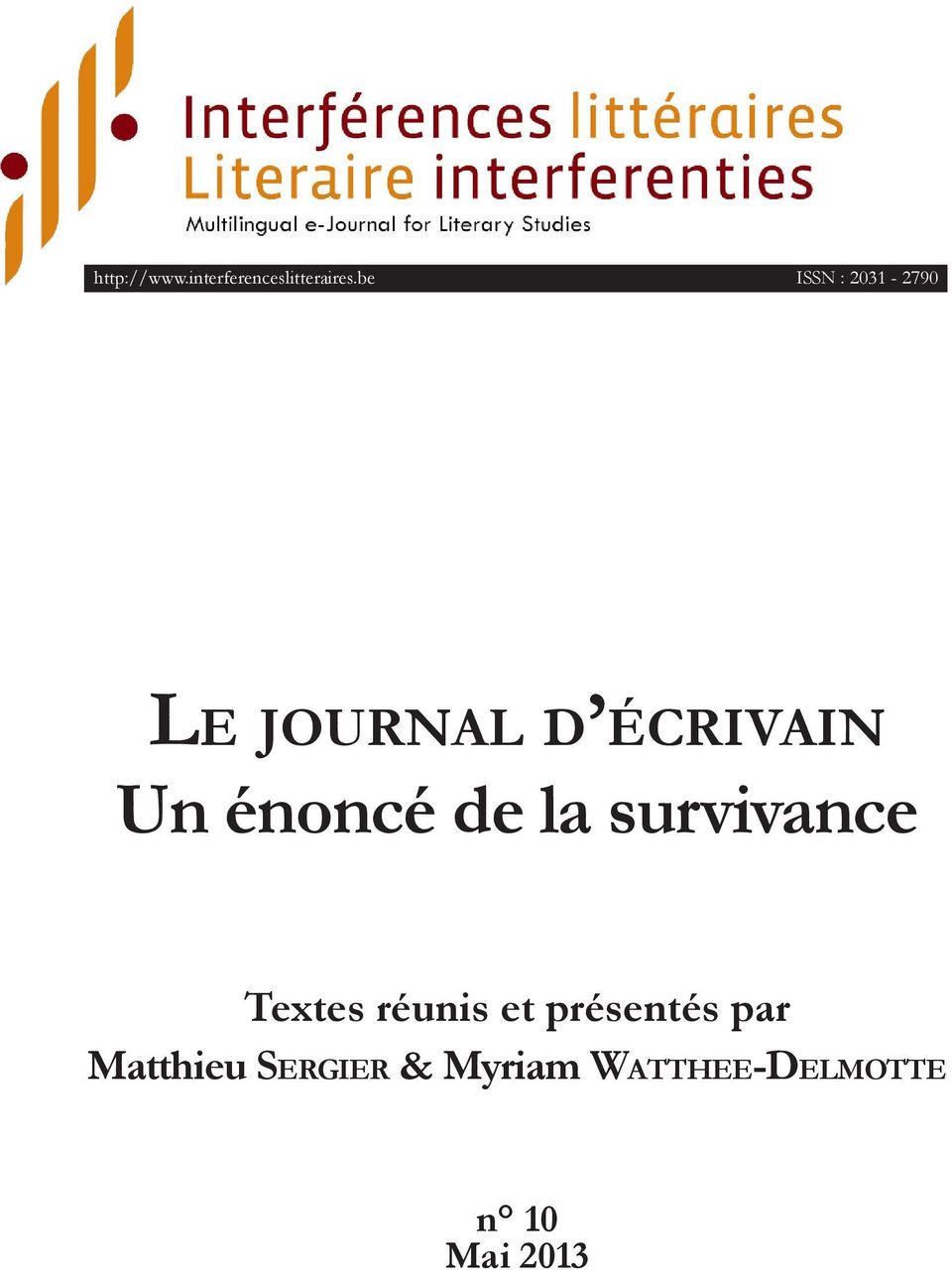 survivance Textes réunis et présentés par Matthieu Sergier