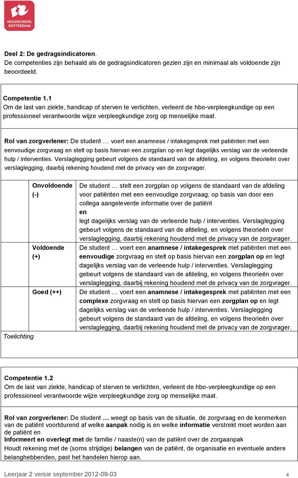 Rol van zorgverlener: De student voert een anamnese / intakegesprek met patiënten met een eenvoudige zorgvraag en stelt op basis hiervan een zorgplan op en legt dagelijks verslag van de verleende