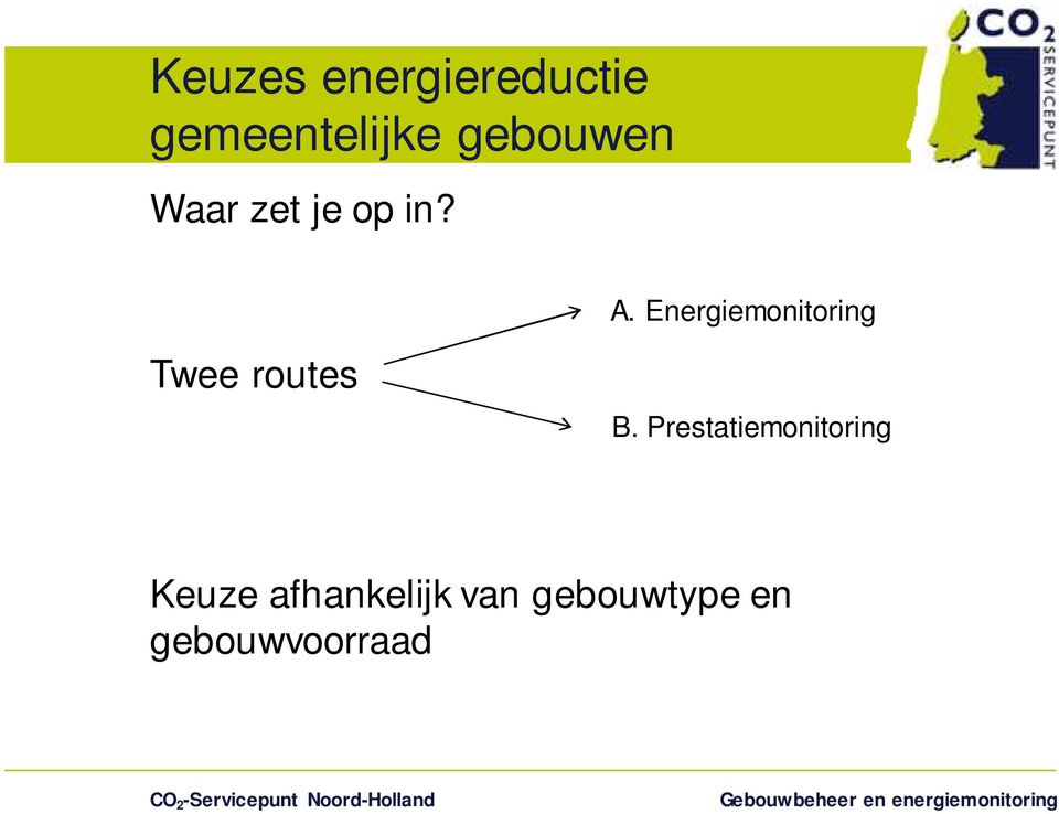Energiemonitoring Twee routes B.