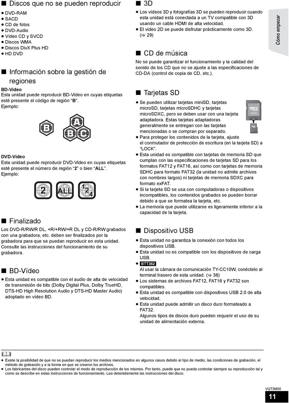 Ejemplo: Finalizado Los DVD-R/RW/R DL, +R/+RW/+R DL y CD-R/RW grabados con una grabadora, etc. deben ser finalizados por la grabadora para que se puedan reproducir en esta unidad.