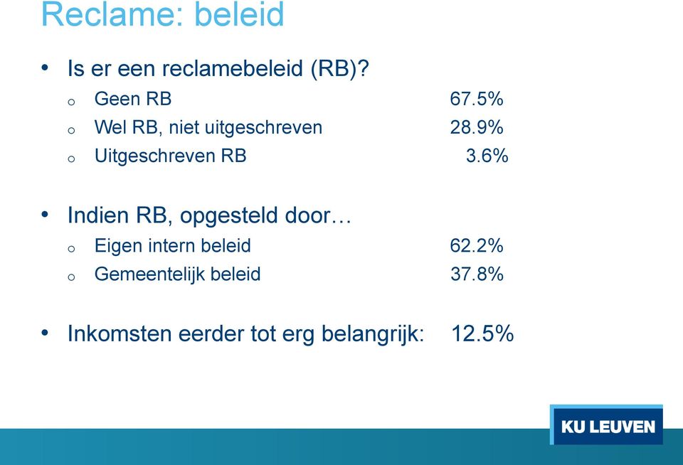 6% Indien RB, opgesteld door o Eigen intern beleid 62.