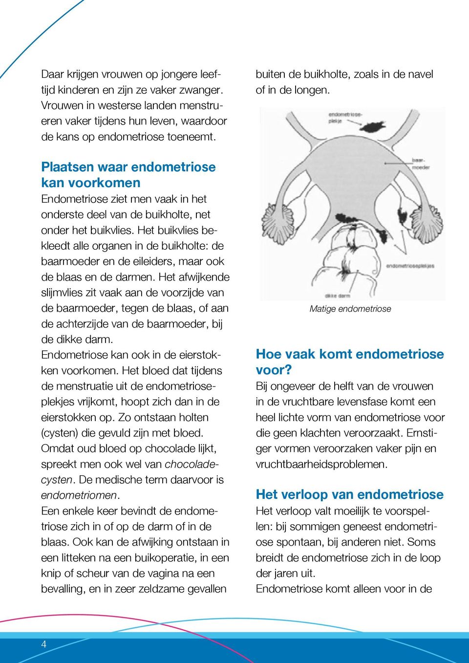 Het buikvlies bekleedt alle organen in de buikholte: de baarmoeder en de eileiders, maar ook de blaas en de darmen.