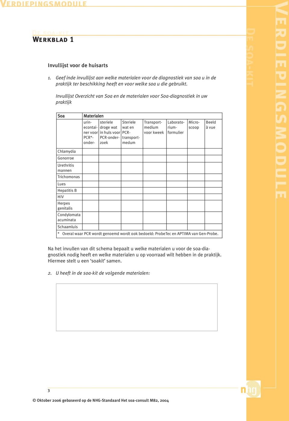 PCRtransportmedum Transportmedium voor kweek Laboratoriumformulier Microscoop Beeld à vue Chlamydia Gonorroe Urethritis mannen Trichomonas Lues Hepatitis B HIV Herpes genitalis Condylomata acuminata