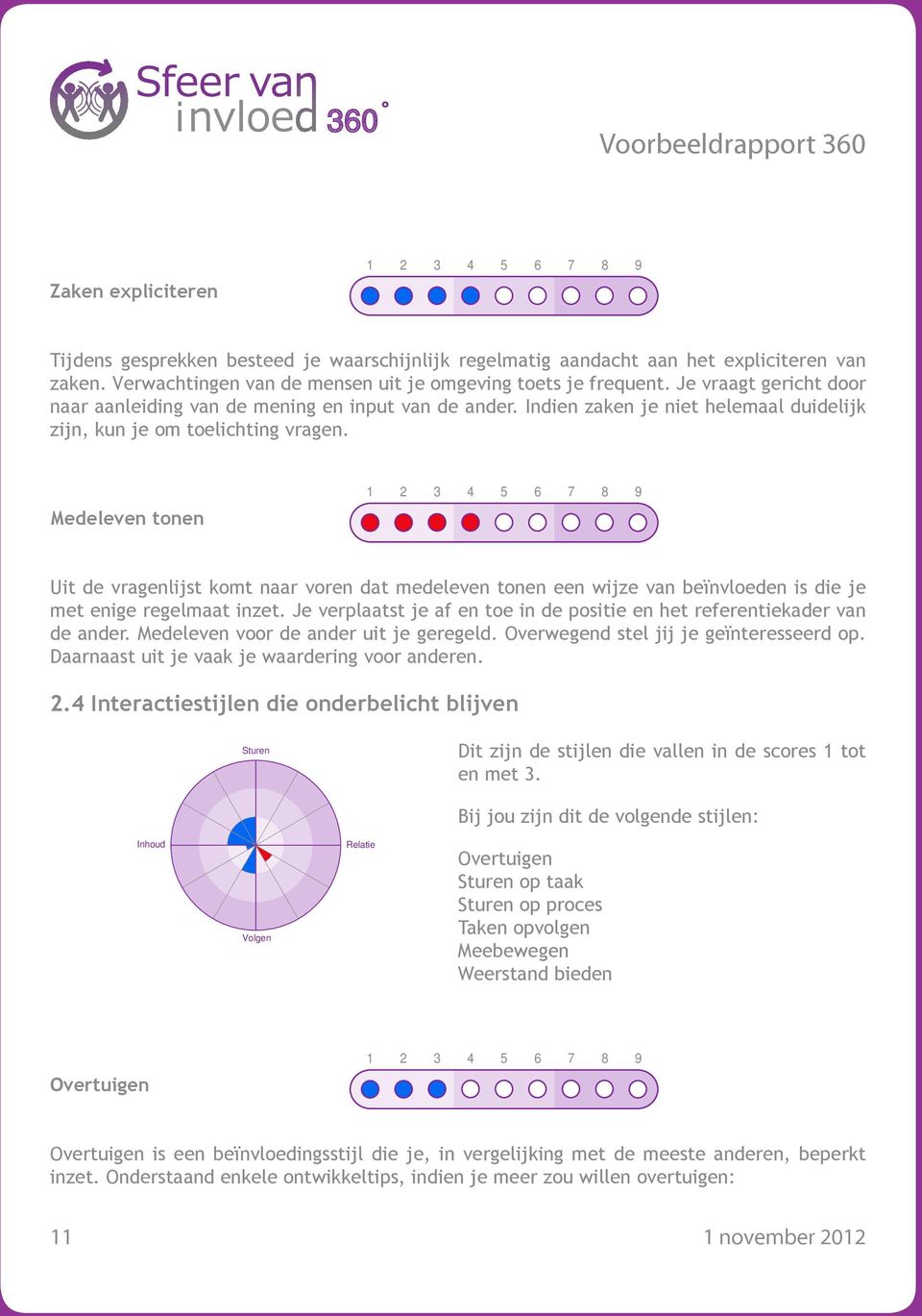 Medeleven tonen Uit de vragenlijst komt naar voren dat medeleven tonen een wijze van beïnvloeden is die je met enige regelmaat inzet.