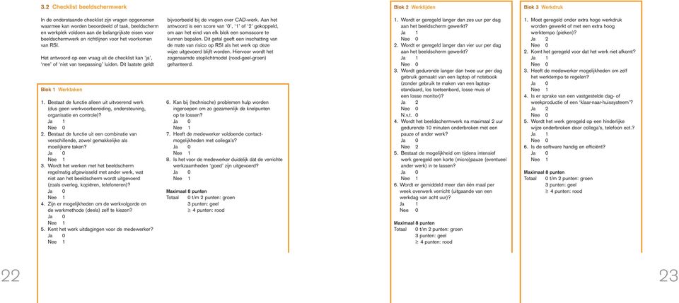 Dit laatste geldt Blok 1 Werktaken 1. Bestaat de functie alleen uit uitvoerend werk (dus geen werkvoorbereiding, ondersteuning, organisatie en controle)? 1 2.