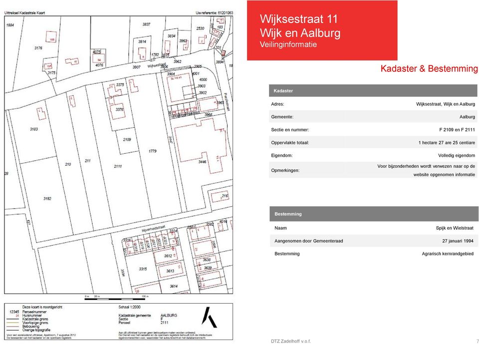 bijzonderheden wordt verwezen naar op de website opgenomen informatie Bestemming Naam Spijk en