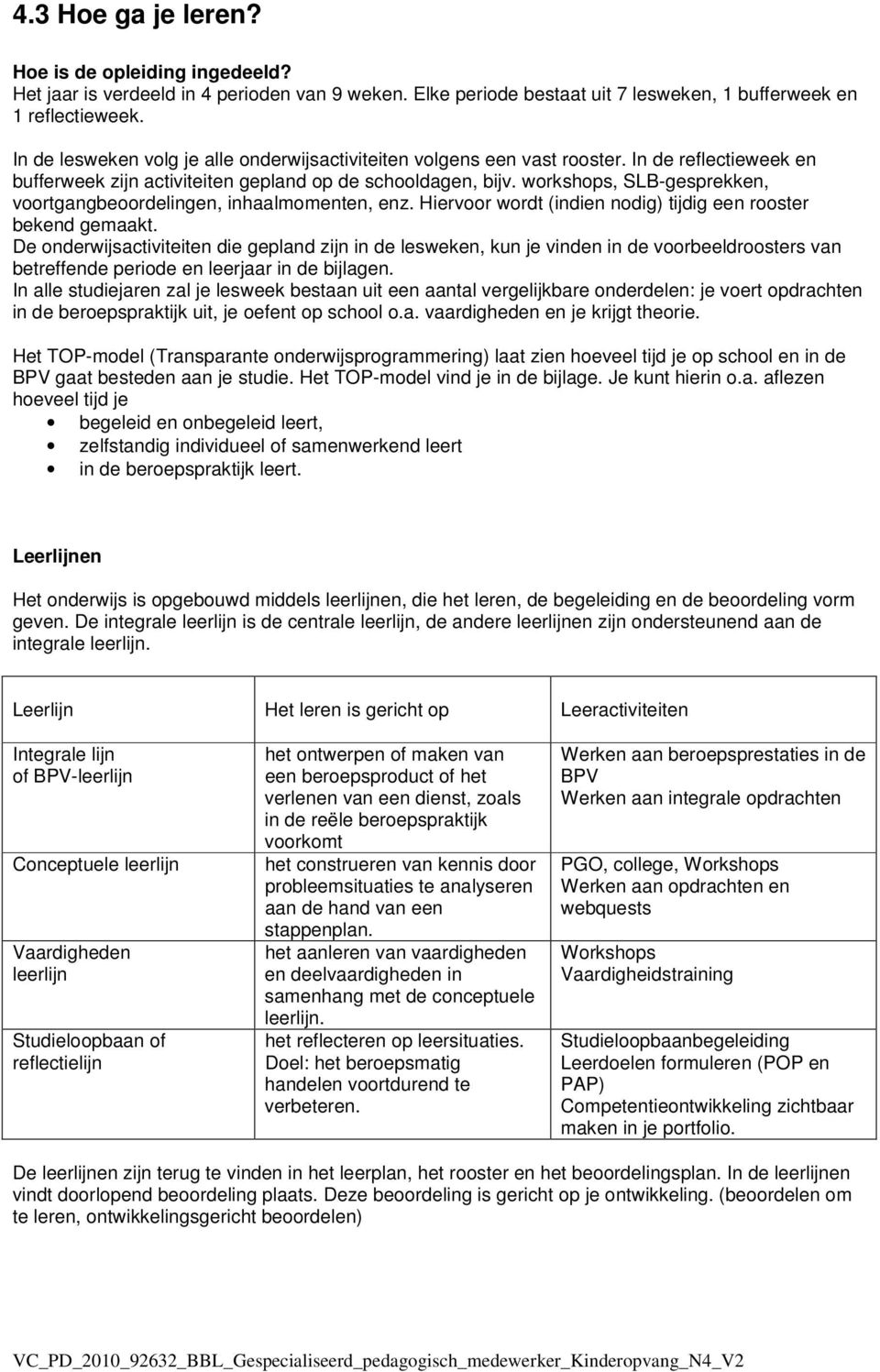 workshops, SLB-gesprekken, voortgangbeoordelingen, inhaalmomenten, enz. Hiervoor wordt (indien nodig) tijdig een rooster bekend gemaakt.