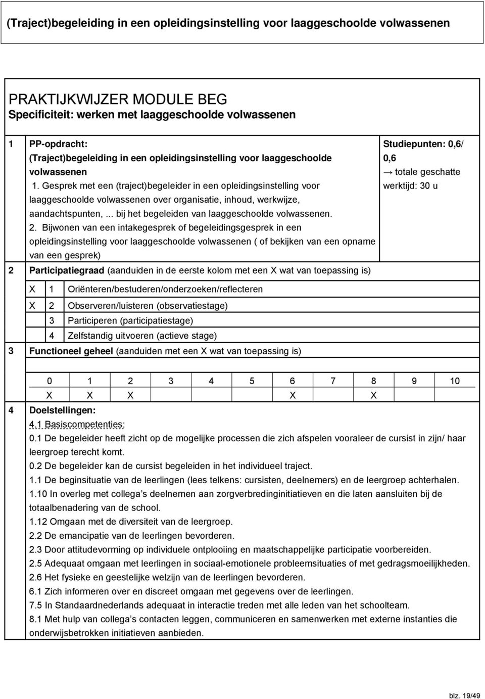 Gesprek met een (traject)begeleider in een opleidingsinstelling voor laaggeschoolde volwassenen over organisatie, inhoud, werkwijze, aandachtspunten,.