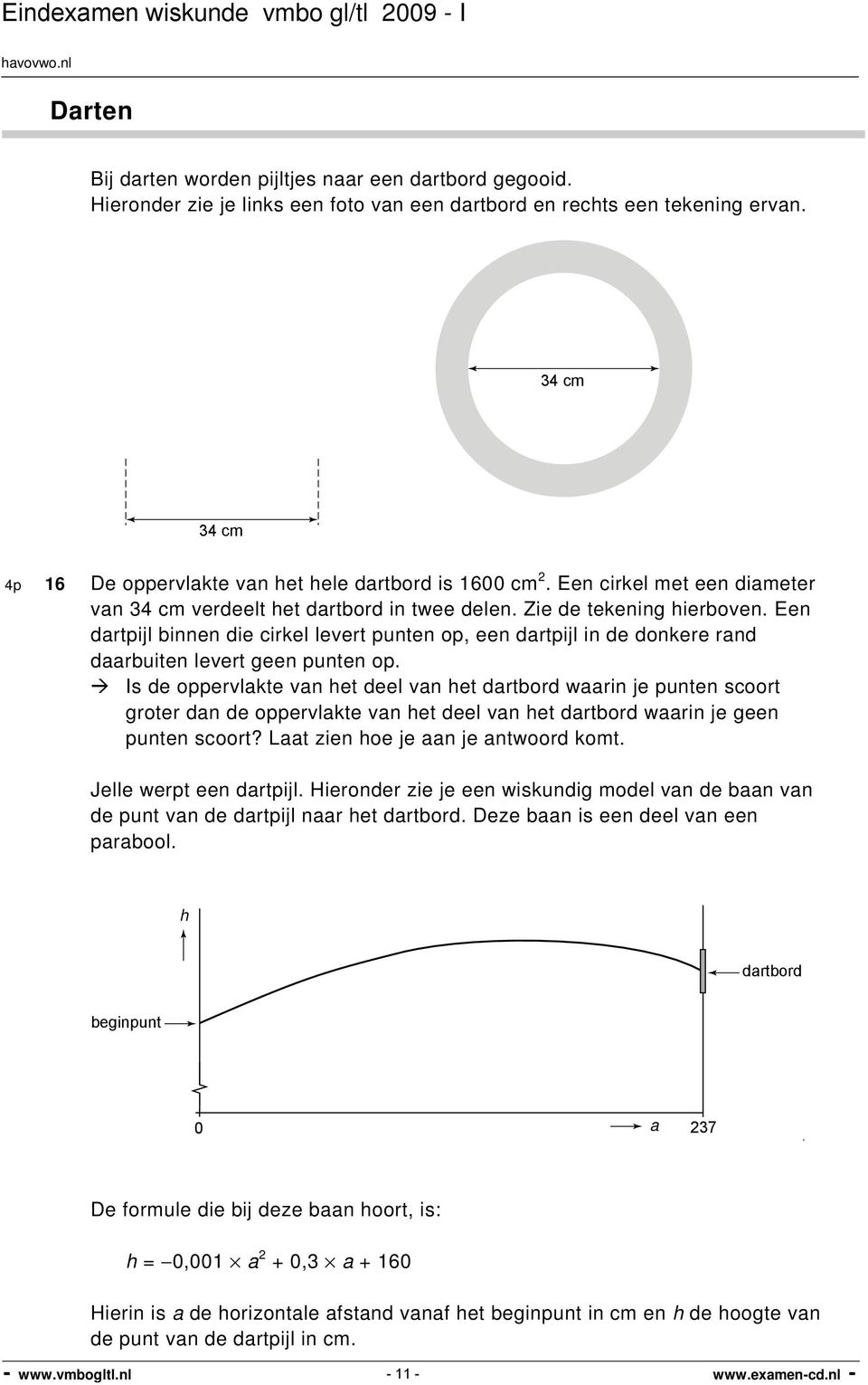 Een dartpijl binnen die cirkel levert punten op, een dartpijl in de donkere rand daarbuiten levert geen punten op.