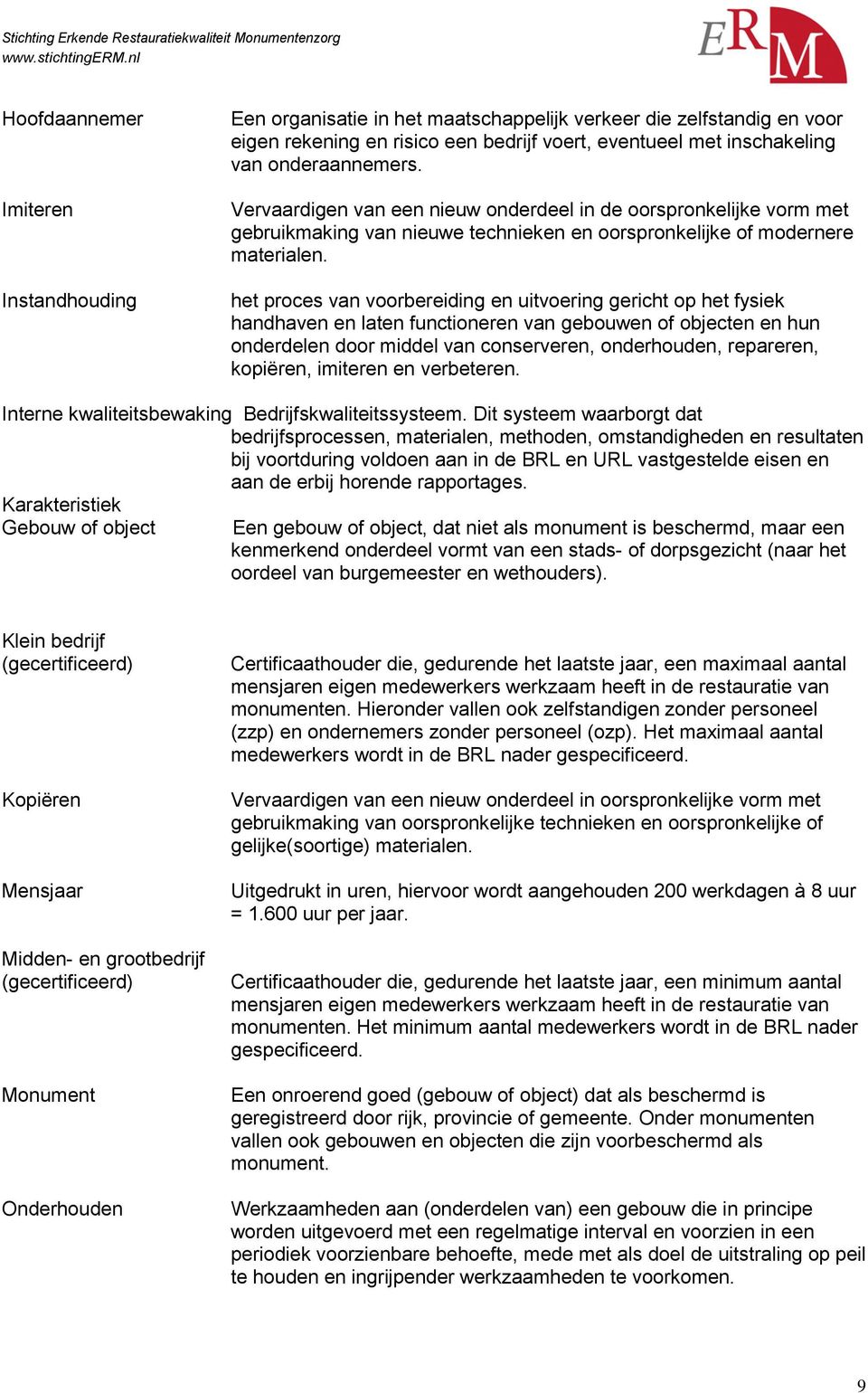 het proces van voorbereiding en uitvoering gericht op het fysiek handhaven en laten functioneren van gebouwen of objecten en hun onderdelen door middel van conserveren, onderhouden, repareren,