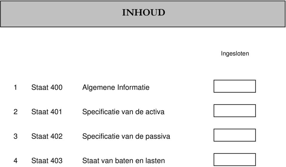 de activa 3 Staat 402 Specificatie van de