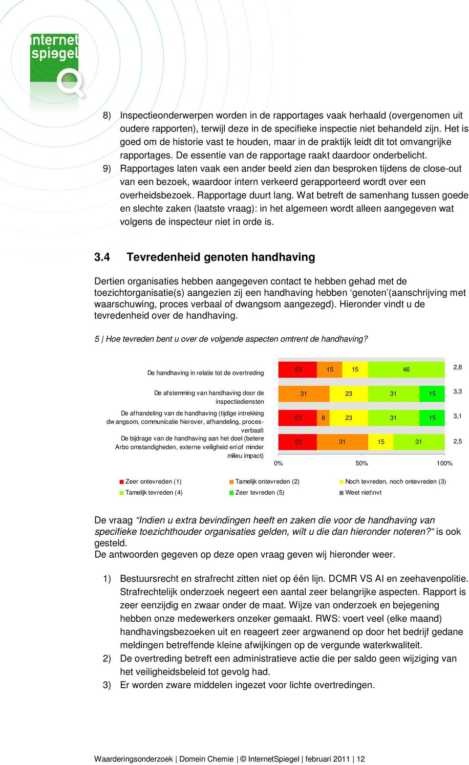 9) Rapportages laten vaak een ander beeld zien dan besproken tijdens de close-out van een bezoek, waardoor intern verkeerd gerapporteerd wordt over een overheidsbezoek. Rapportage duurt lang.