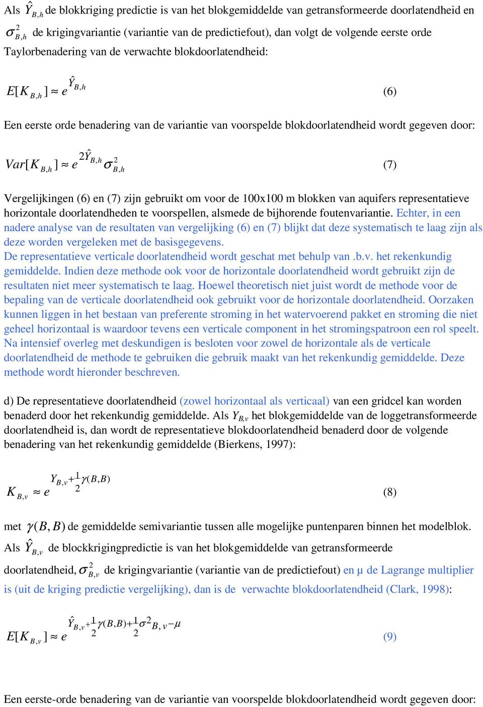 blokken an aqufers representatee orzontale doorlatendeden te oorspellen, alsmede de bjorende foutenarante.