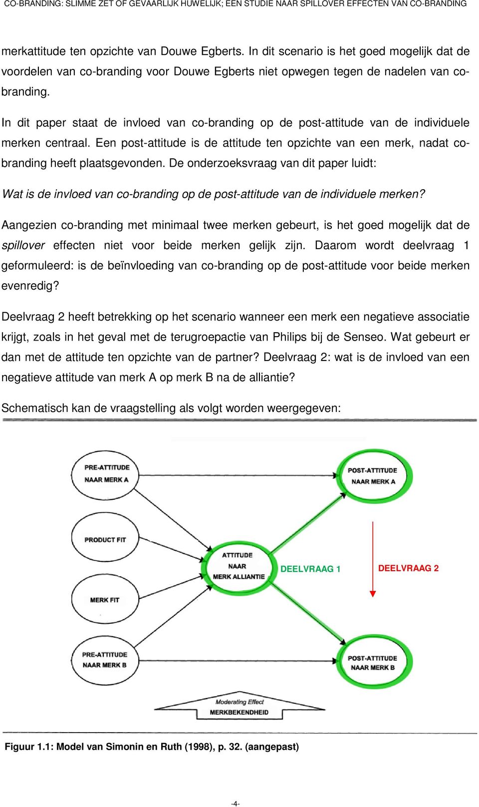 De onderzoeksvraag van dit paper luidt: Wat is de invloed van co-branding op de post-attitude van de individuele merken?