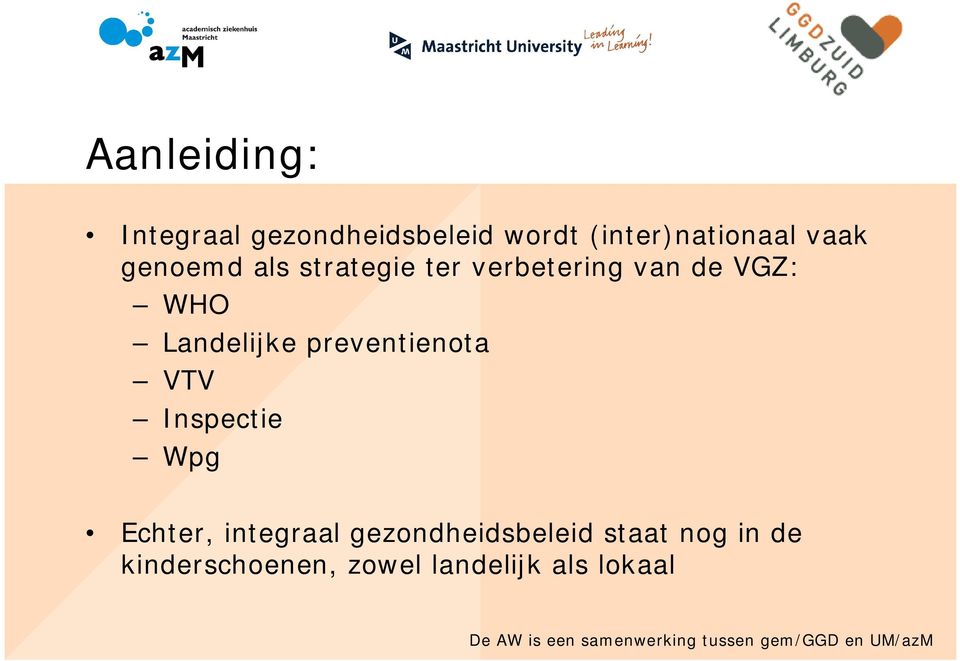 Landelijke preventienota VTV Inspectie Wpg Echter, integraal