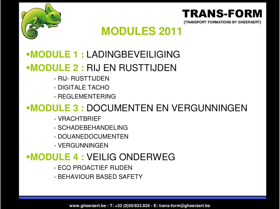 VERGUNNINGEN - VRACHTBRIEF - SCHADEBEHANDELING - DOUANEDOCUMENTEN -