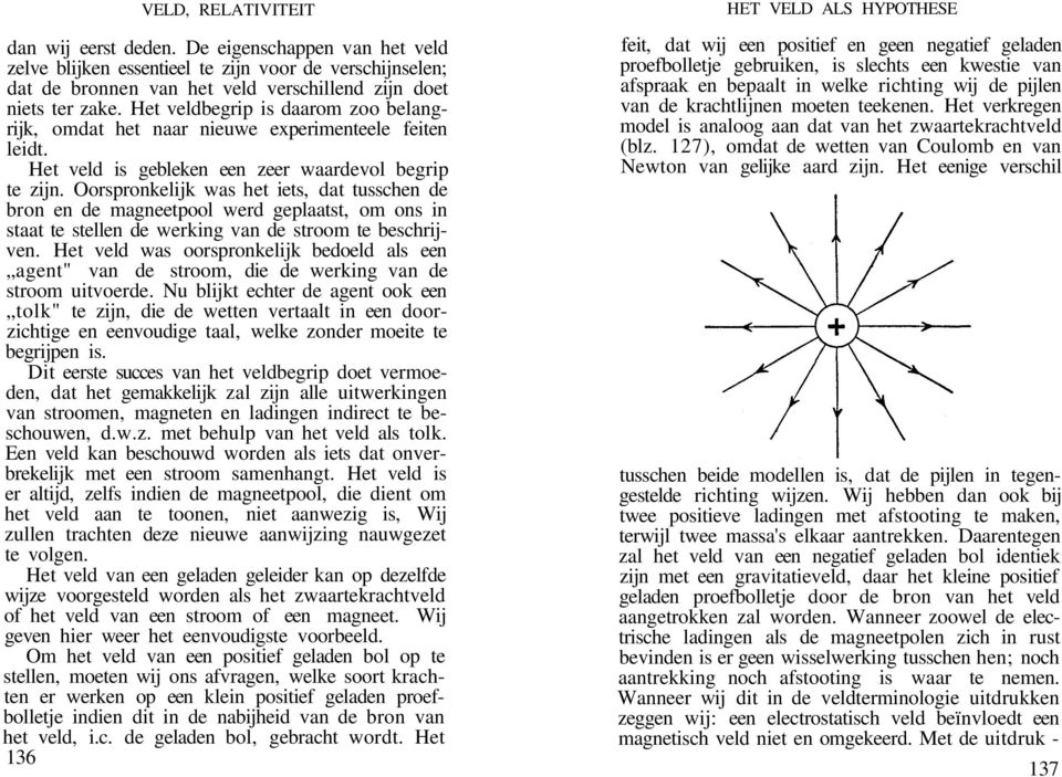 Oorspronkelijk was het iets, dat tusschen de bron en de magneetpool werd geplaatst, om ons in staat te stellen de werking van de stroom te beschrijven.