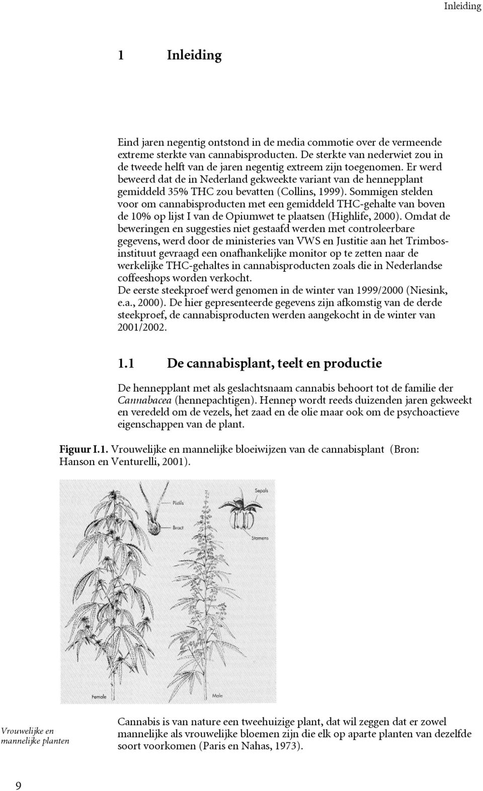 Er werd beweerd dat de in Nederland gekweekte variant van de hennepplant gemiddeld 35% THC zou bevatten (Collins, 1999).