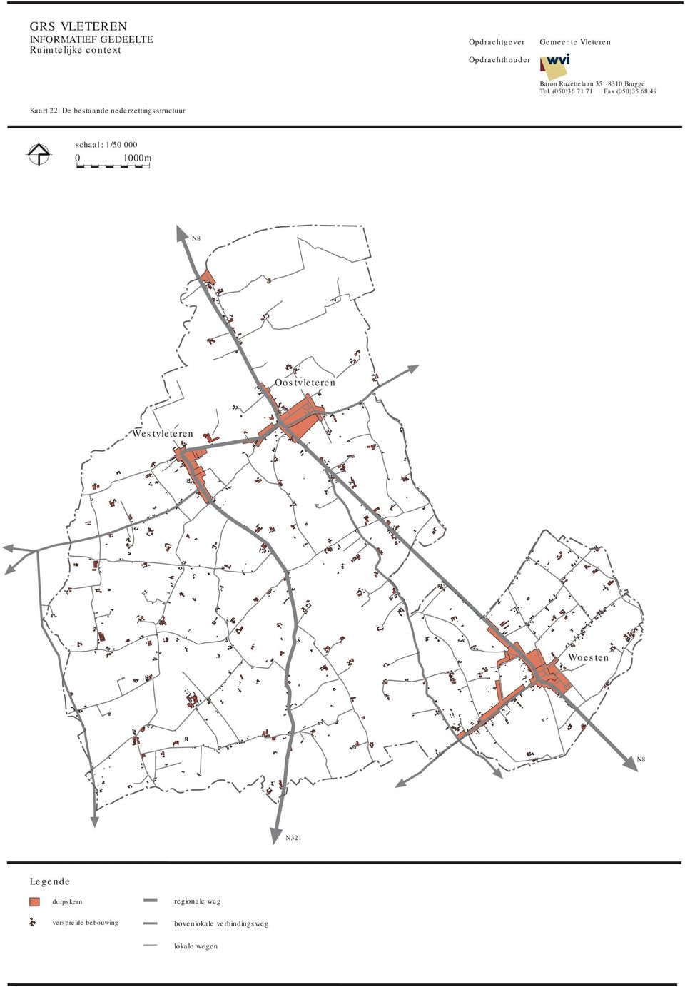 nederzettingsstructuur Datum April 2000 schaal : 1/50 000 0 1000m