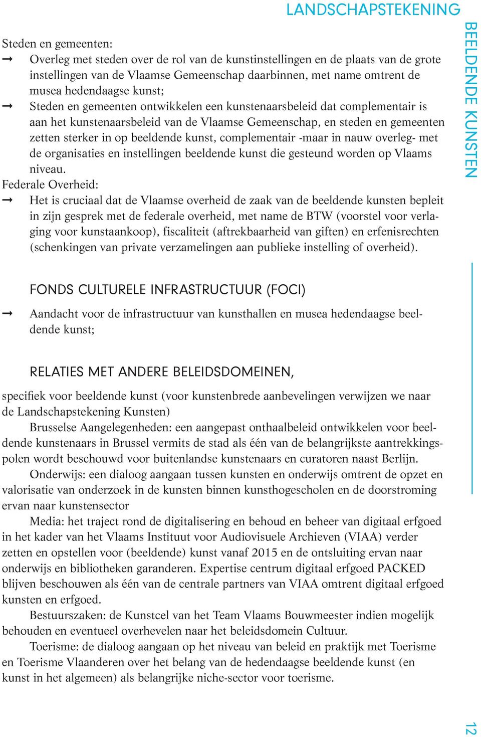 complementair -maar in nauw overleg- met de organisaties en instellingen beeldende kunst die gesteund worden op Vlaams niveau.