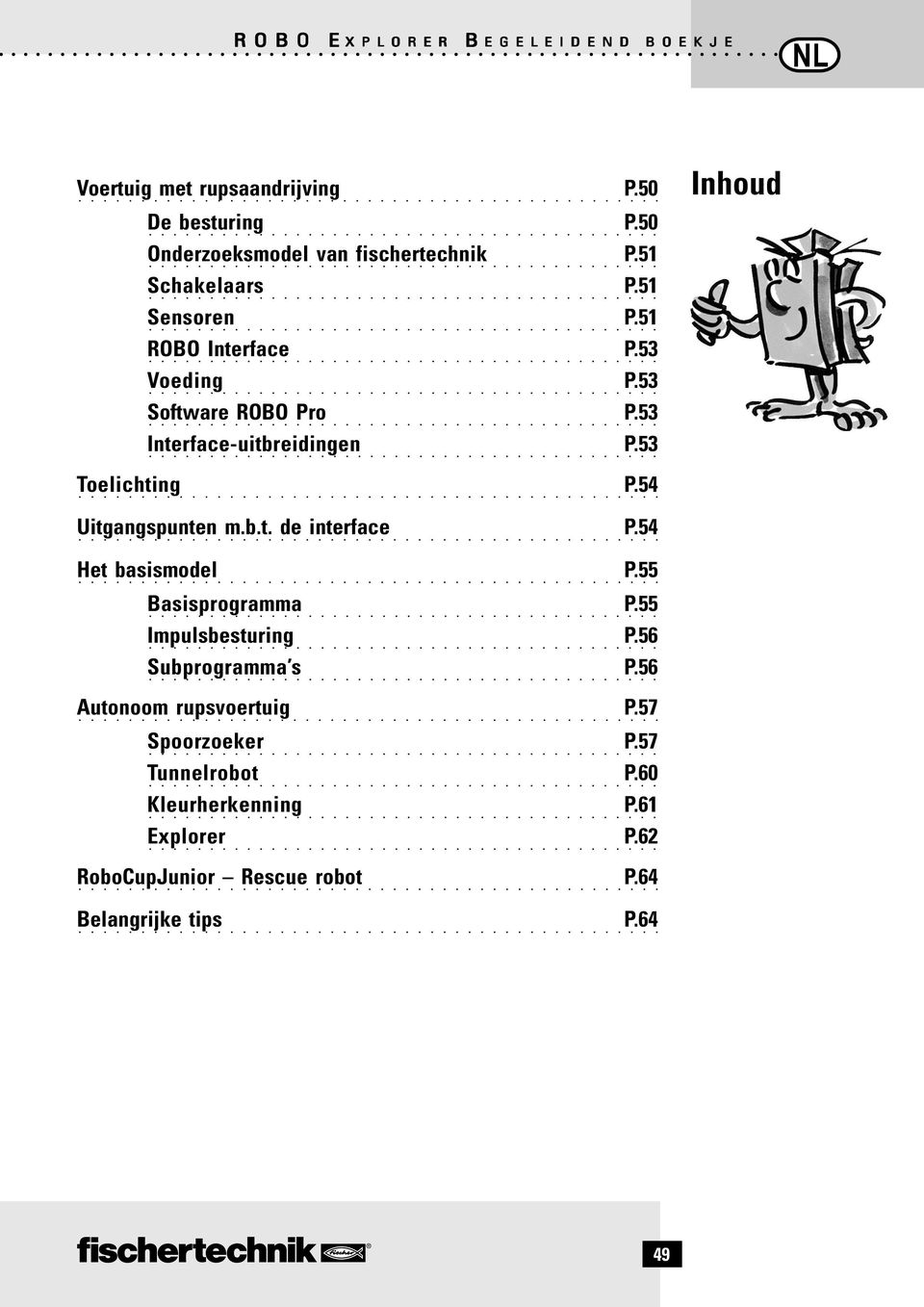 54 Uitgangspunten m.b.t. de interface P.54 Het basismodel P.55 Basisprogramma P.55 Impulsbesturing P.56 Subprogramma s P.