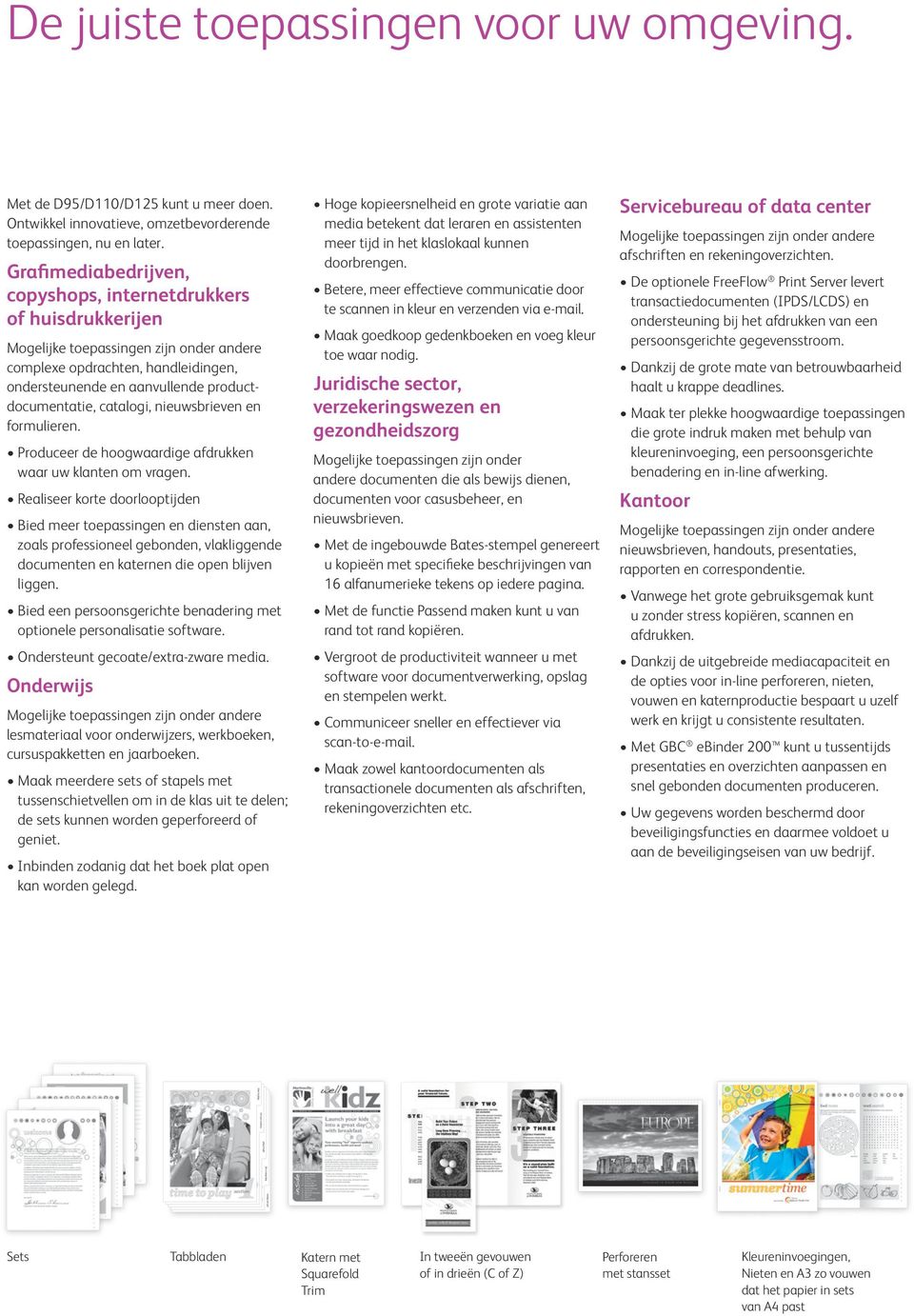 catalogi, nieuwsbrieven en formulieren. Produceer de hoogwaardige afdrukken waar uw klanten om vragen.