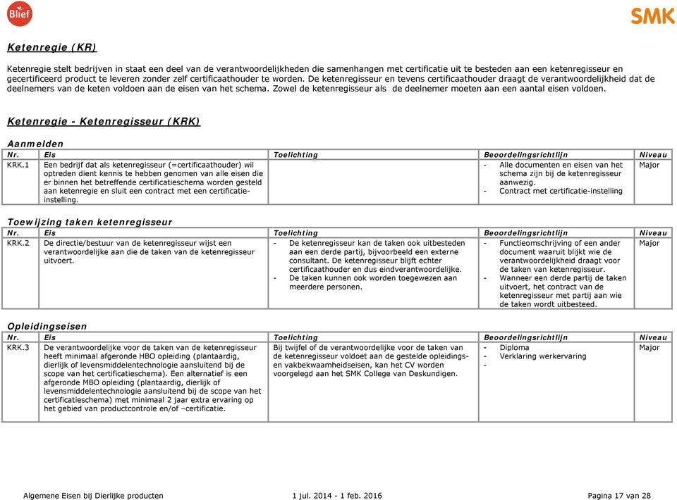 Zowel de ketenregisseur als de deelnemer moeten aan een aantal eisen voldoen. Ketenregie - Ketenregisseur (KRK) Aanmelden KRK.