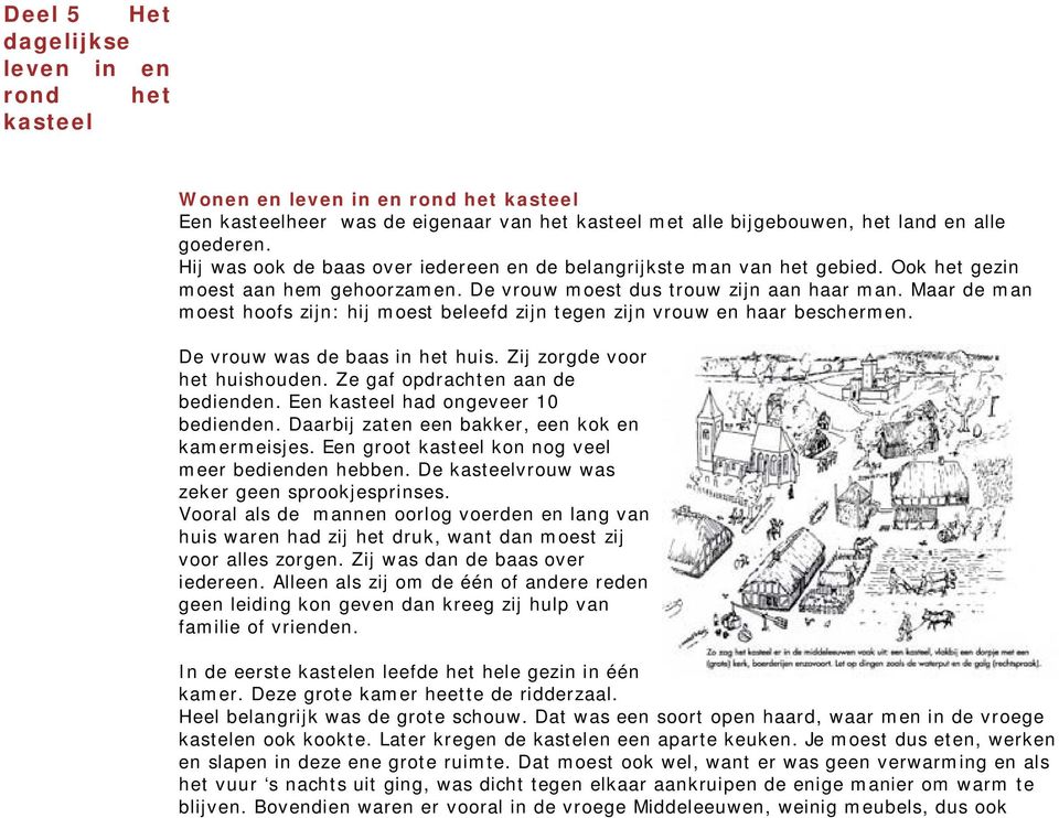 Maar de man moest hoofs zijn: hij moest beleefd zijn tegen zijn vrouw en haar beschermen. De vrouw was de baas in het huis. Zij zorgde voor het huishouden. Ze gaf opdrachten aan de bedienden.