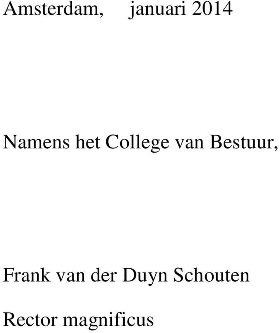 Bestuur, Frank van der