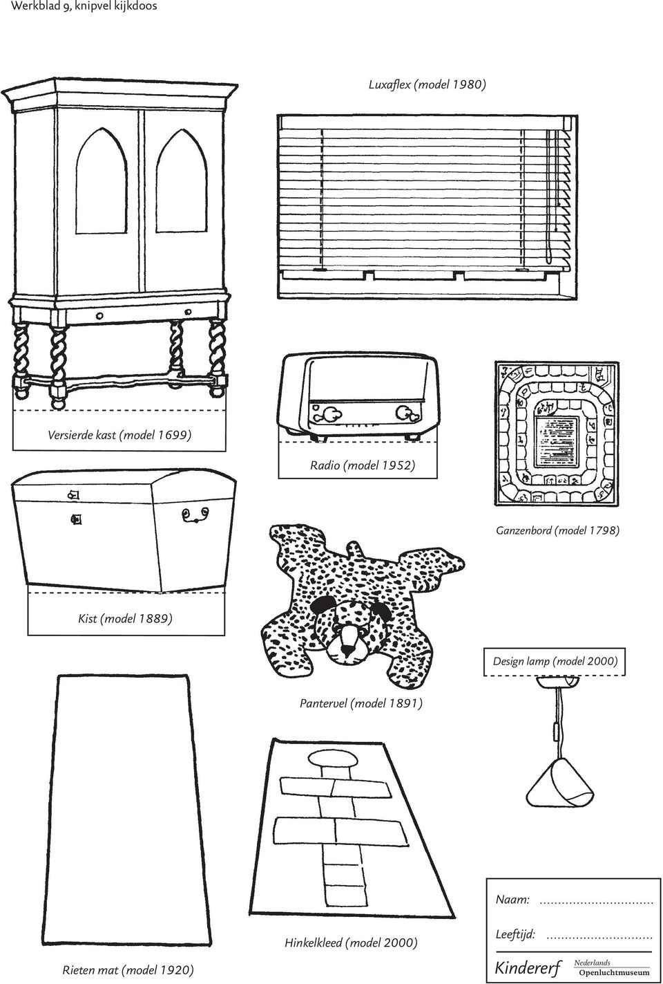 Design lamp (model 2000) Pantervel (model 1891) Naam: Rieten mat (model