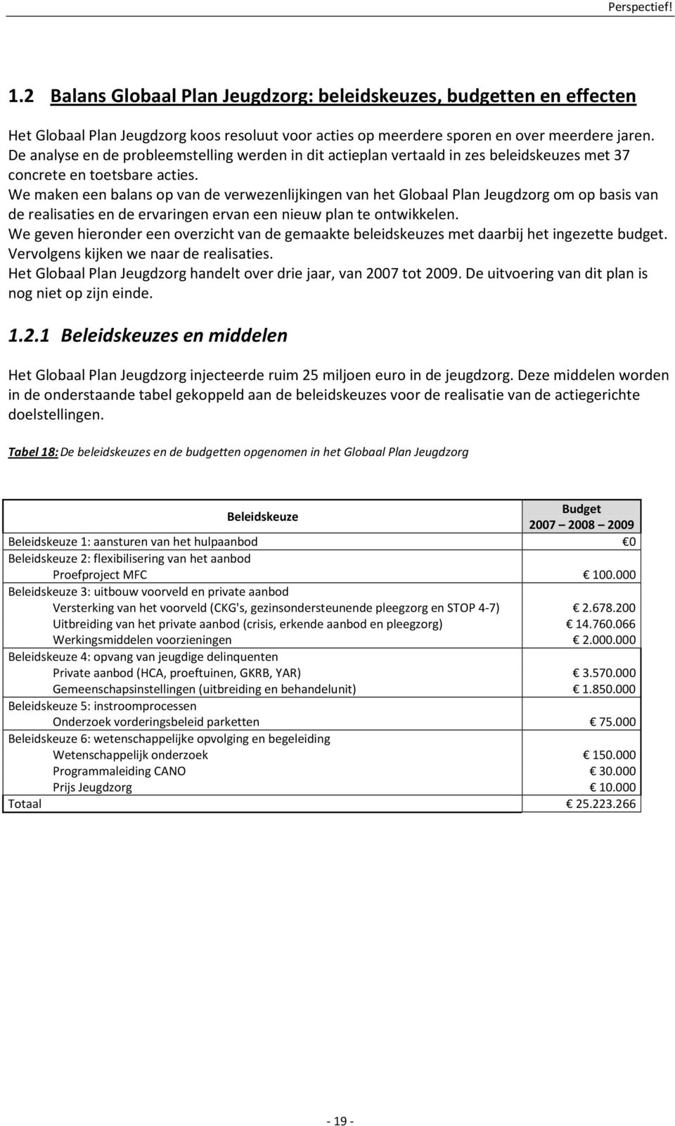 We maken een balans op van de verwezenlijkingen van het Globaal Plan Jeugdzorg om op basis van de realisaties en de ervaringen ervan een nieuw plan te ontwikkelen.