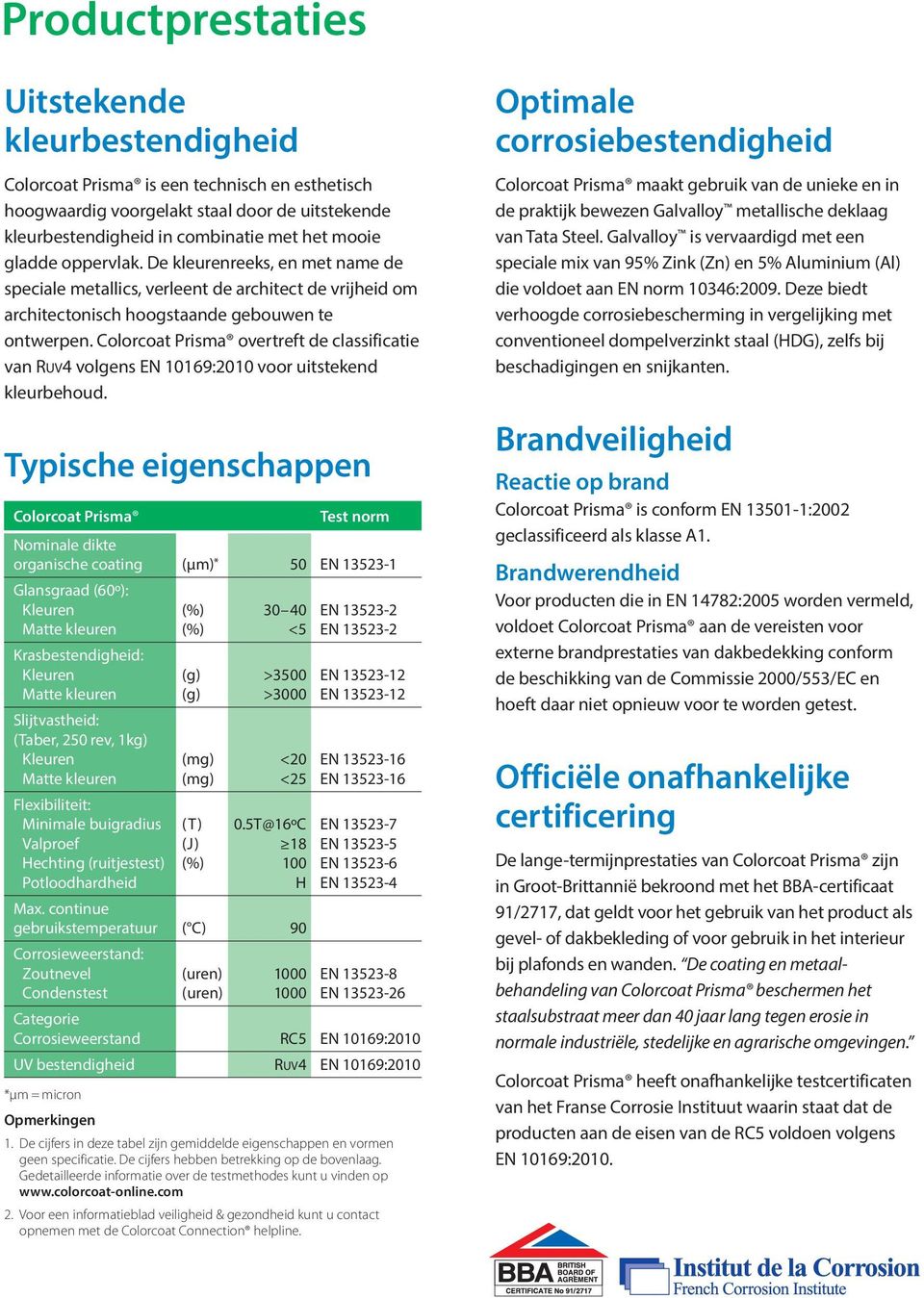 Colorcoat Prisma overtreft de classificatie van RUV4 volgens EN 10169:2010 voor uitstekend kleurbehoud.