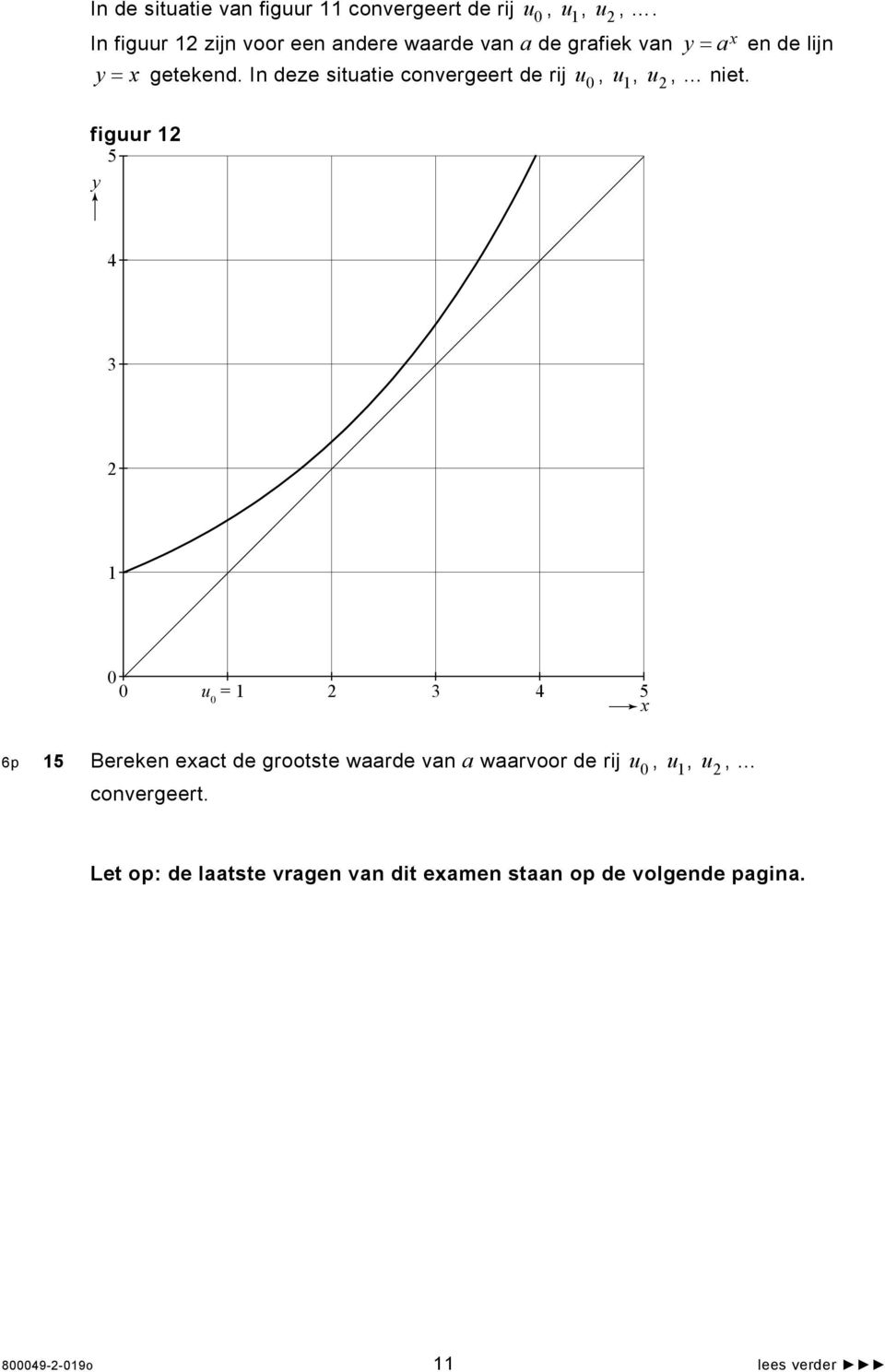 In deze situatie convergeert de rij u, u, u, niet.