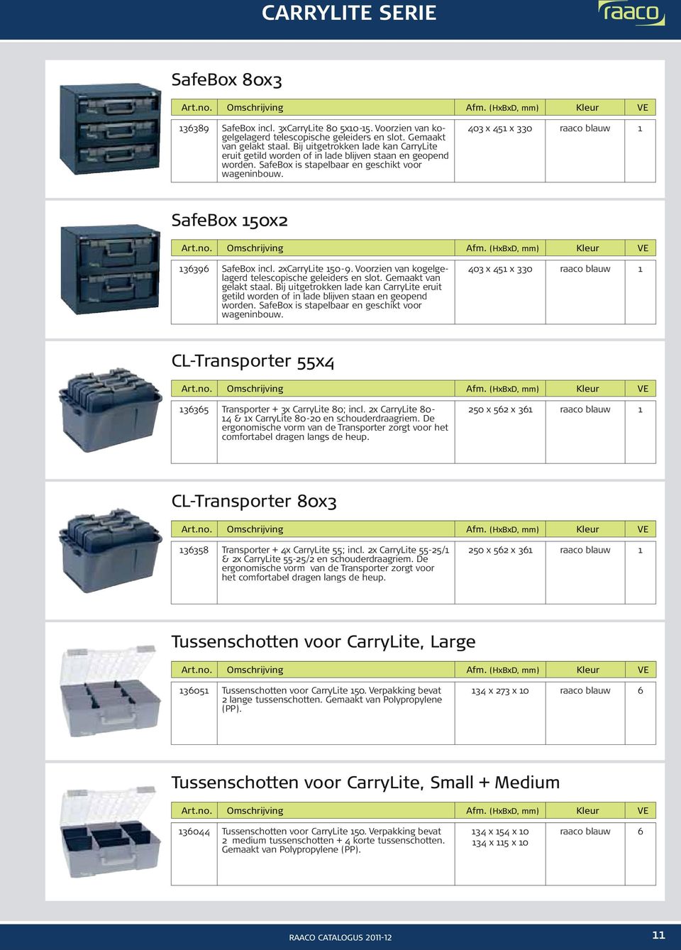 403 x 451 x 330 raaco blauw 1 SafeBox 150x2 136396 SafeBox incl. 2xCarryLite 150-9. Voorzien van kogelgelagerd telescopische geleiders en slot. Gemaakt van gelakt staal.