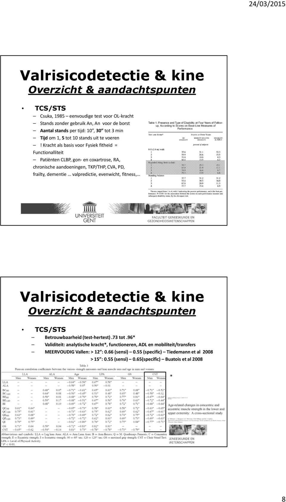 Kracht als basis voor Fysiek fitheid = Functionalliteit PatiëntenCLBP, gon-encoxartrose, RA, chronische aandoeningen, TKP/THP, CVA, PD, frailty, dementie