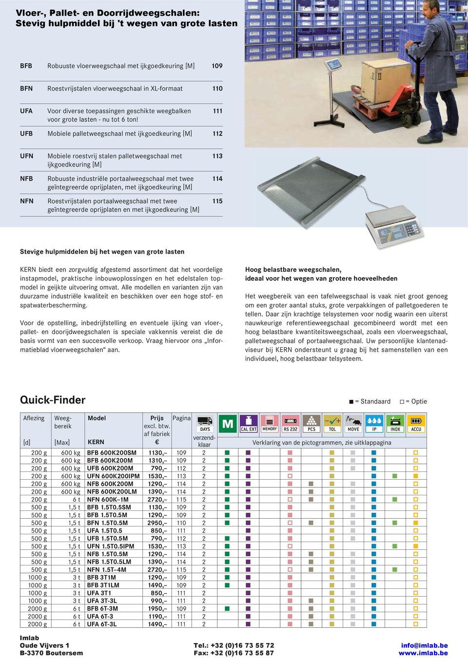 UFB Mobiele palletweegschaal met ijkgoedkeuring [M] 2 UFN Mobiele roestvrij stalen palletweegschaal met 3 ijkgoedkeuring [M] NFB Robuuste industriële portaalweegschaal met twee 4 geïntegreerde