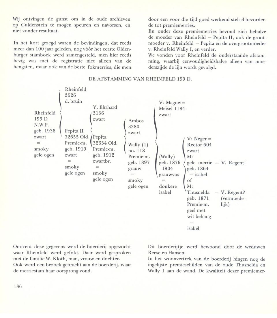 de hengsten, maar ook van de beste fokmerries, die men door een voor die tijd goed werkend stelsel bevorderde tot premiemerries.