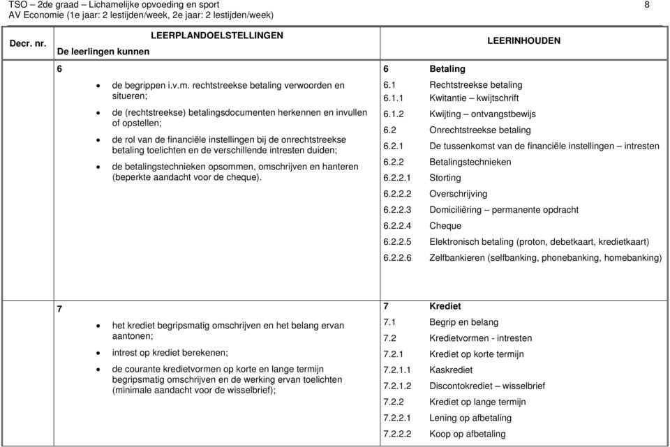 rechtstreekse betaling verwoorden en situeren; de (rechtstreekse) betalingsdocumenten herkennen en invullen of opstellen; de rol van de financiële instellingen bij de onrechtstreekse betaling