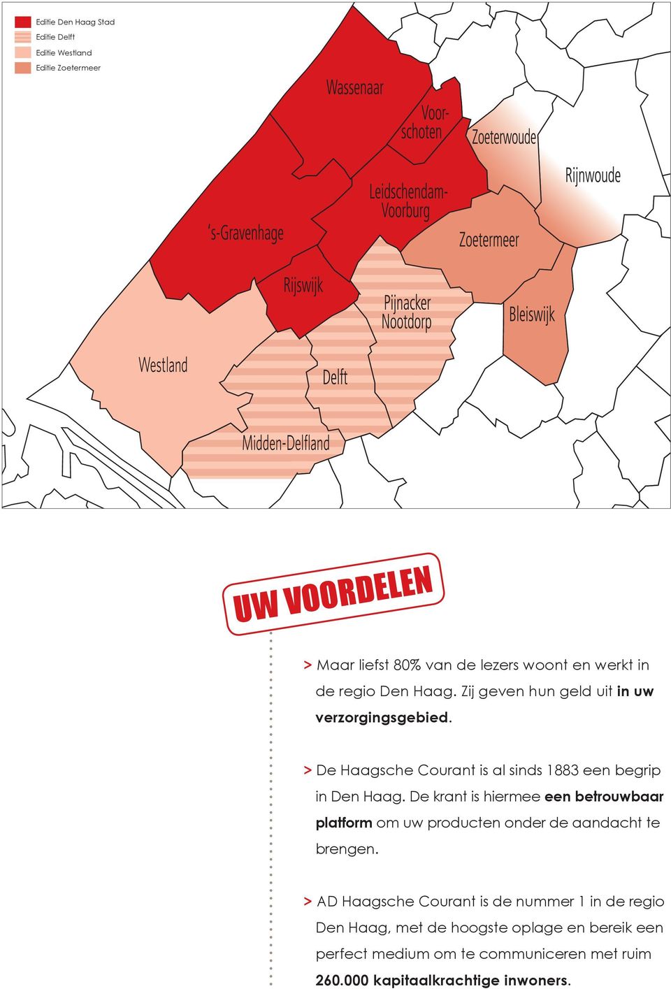 Zij geven hun geld uit in uw verzorgingsgebied. > De Haagsche Courant is al sinds 1883 een begrip in Den Haag.