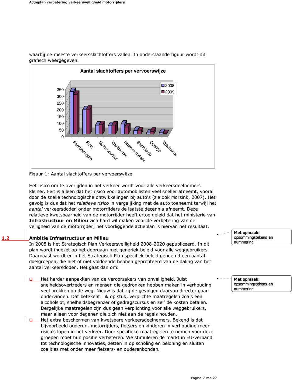 per vervoerswijze Het risico om te overlijden in het verkeer wordt voor alle verkeersdeelnemers kleiner.