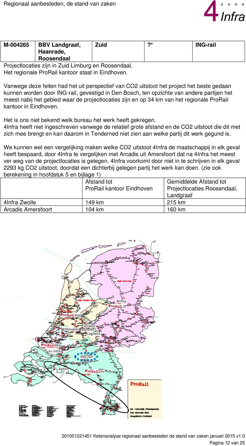 gebied waar de projectlocaties zijn en op 34 km van het regionale ProRail kantoor in Eindhoven. Het is ons niet bekend welk bureau het werk heeft gekregen.