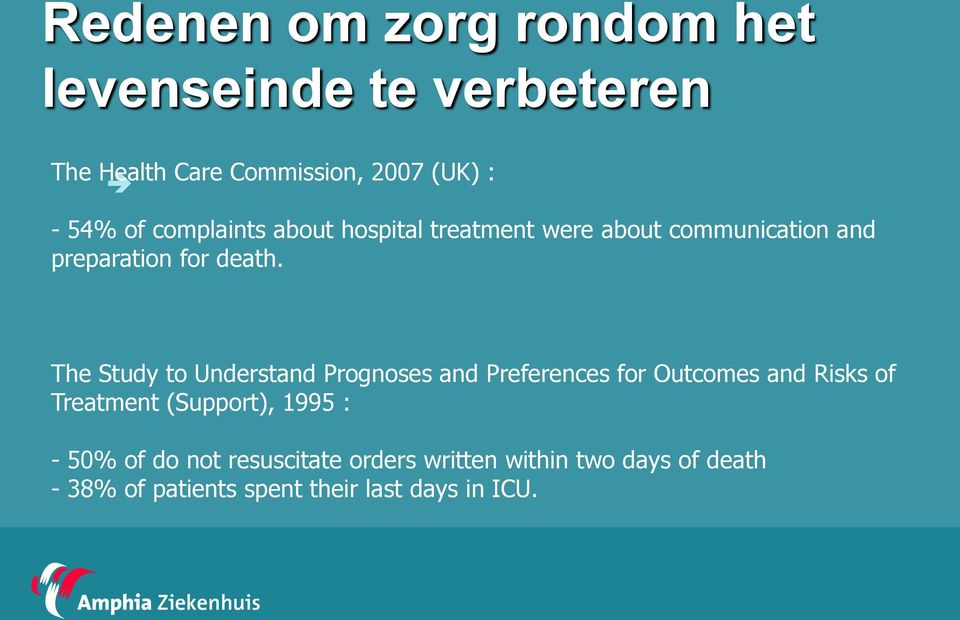 The Study to Understand Prognoses and Preferences for Outcomes and Risks of Treatment (Support), 1995